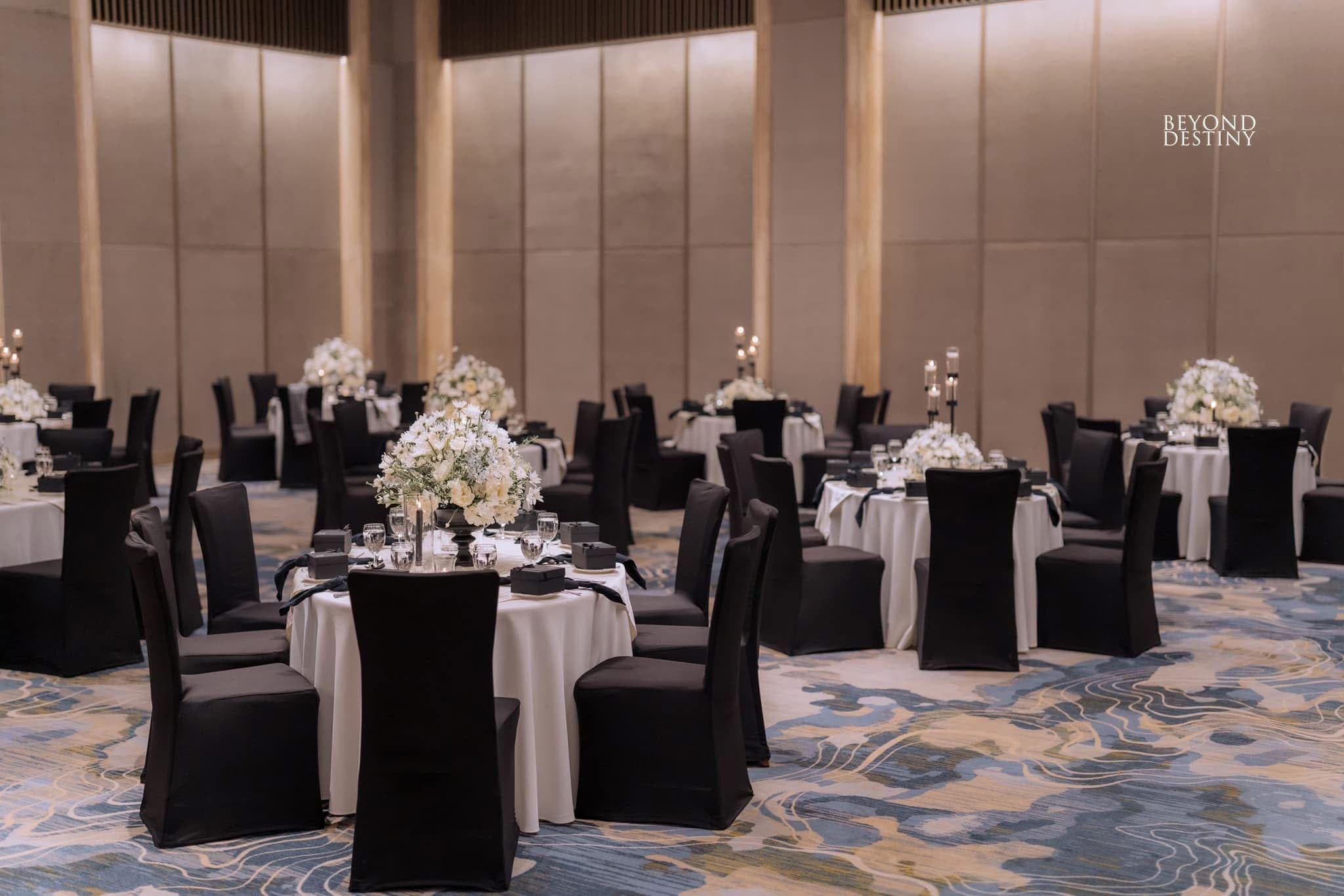 A detailed shot of wedding decorations